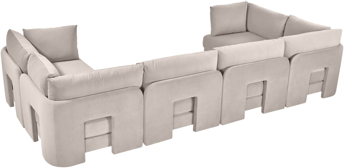 Hammond - Velvet Performance Fabric Upholstered 6 Piece U-Shaped Sectional