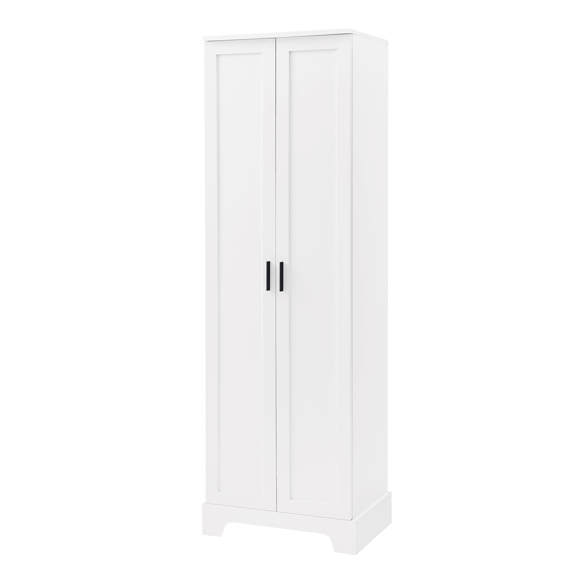 Storage Cabinet With 2 Doors For Bathroom Or Office, Adjustable Shelf - White