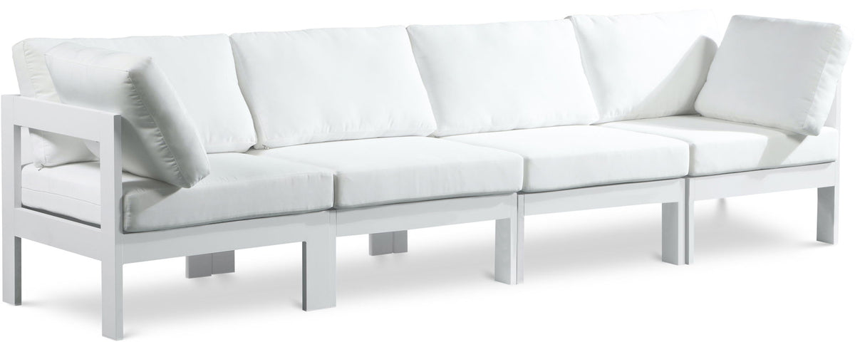 Nizuc - Outdoor Patio 4 Seat Modular Sofa With White Frame