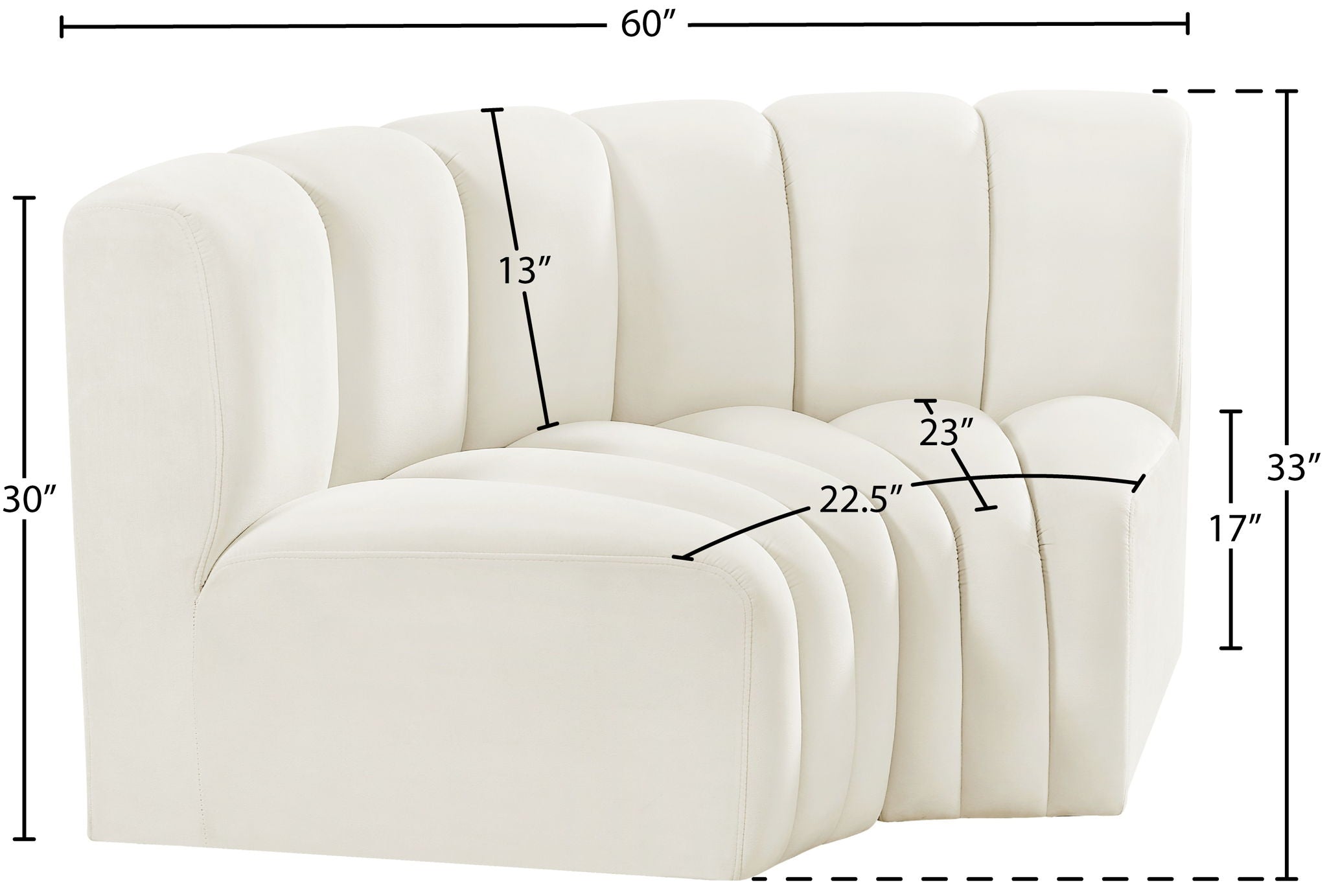Arc - Velvet 2 Piece Modular Sofa