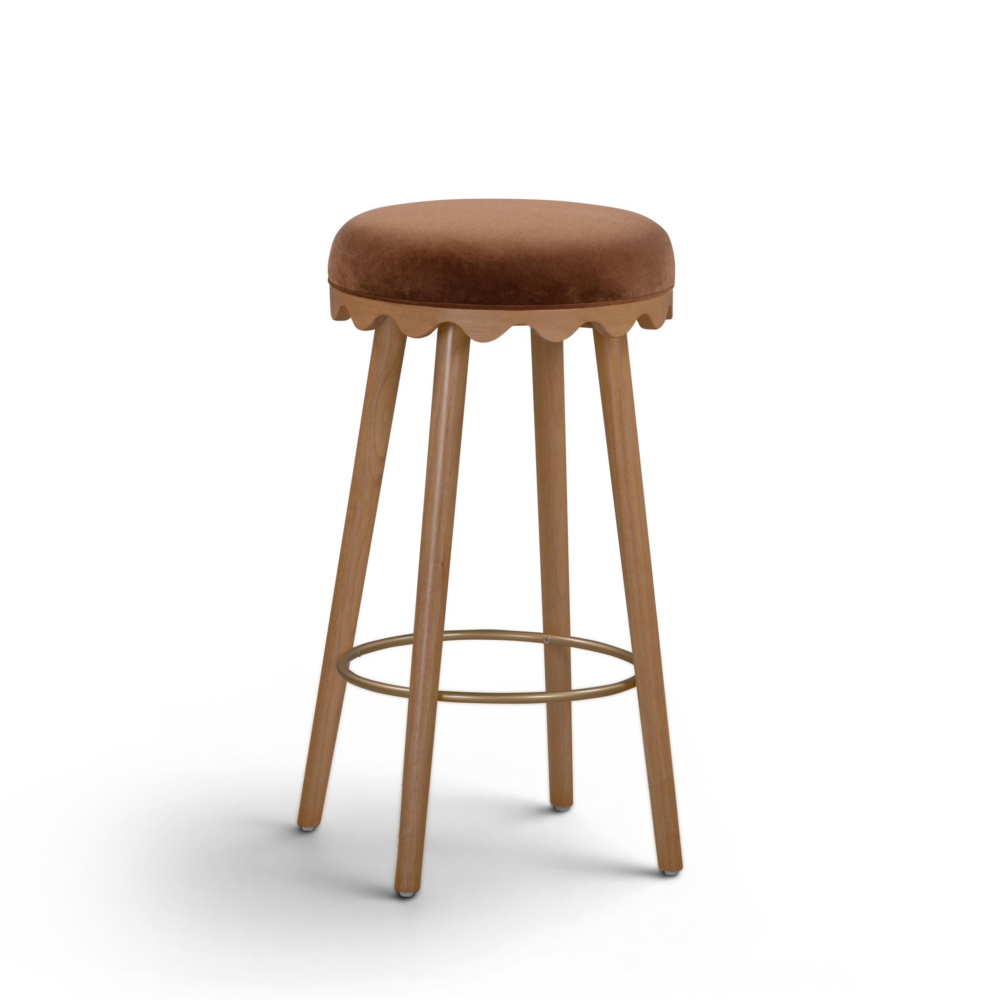 Oodle - Performance Vegan Mohair Light Walnut Stool