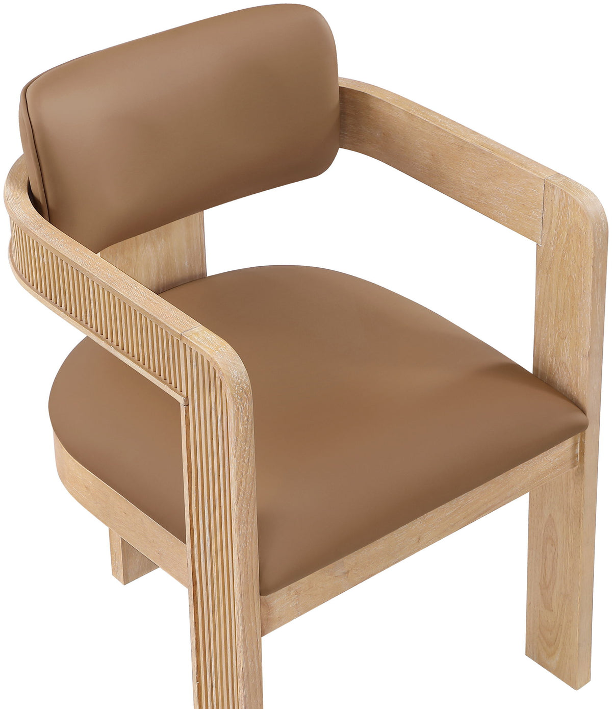 Sacha - Vegan Leather Upholstered Dining Chair With Natural Base (Set of 2)