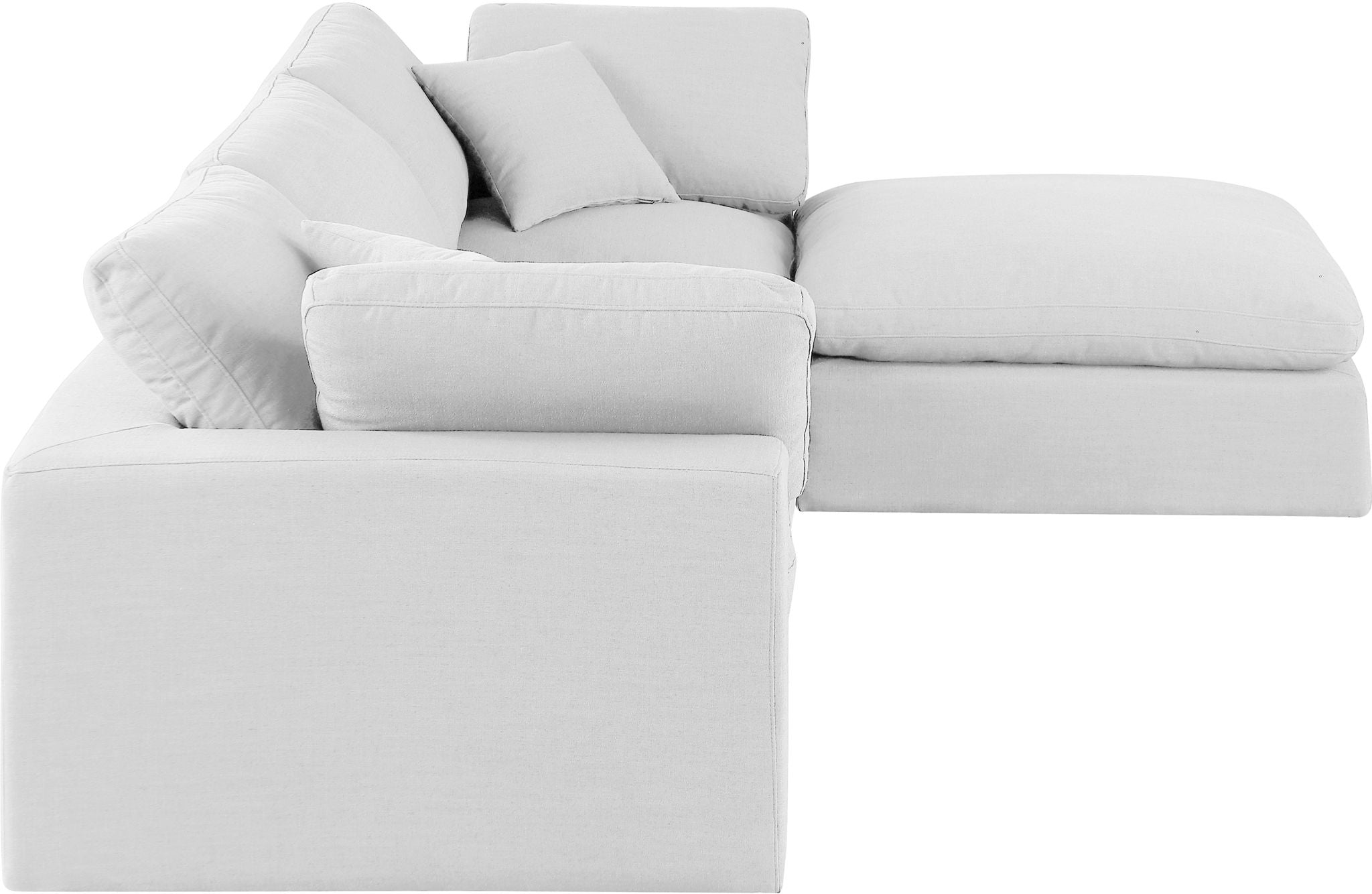 Comfy - 4 Piece Linen Fabric Modular Sectional With Chaise