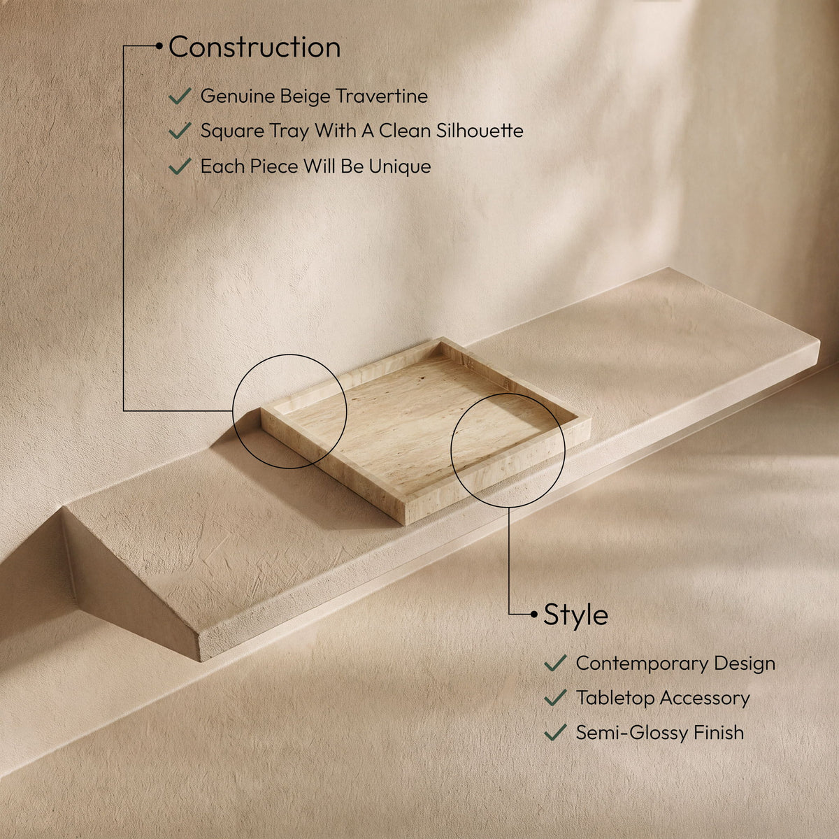 Michael - Travertine Tray