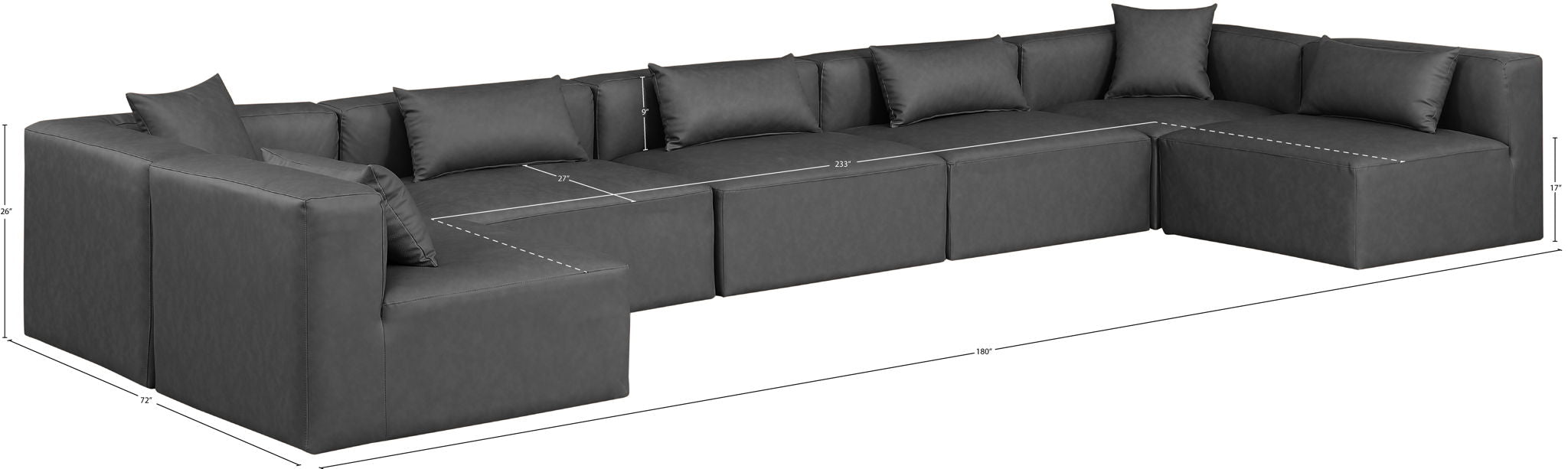 Cube - 7 Piece Modular U-Shaped Sectional