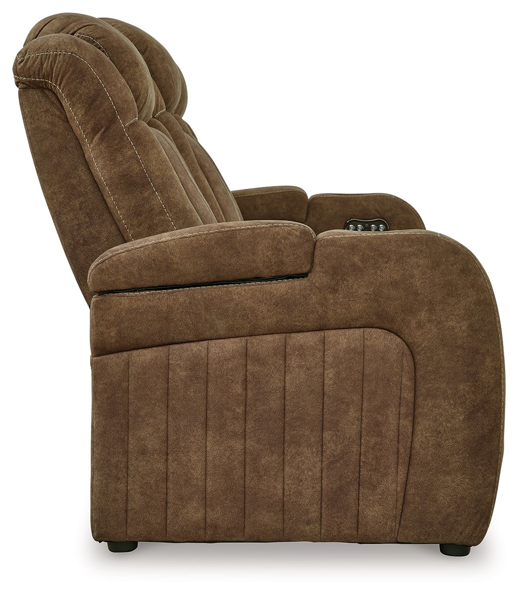 Wolfridge - Power Reclining Sofa With Adj Headrest - Brindle