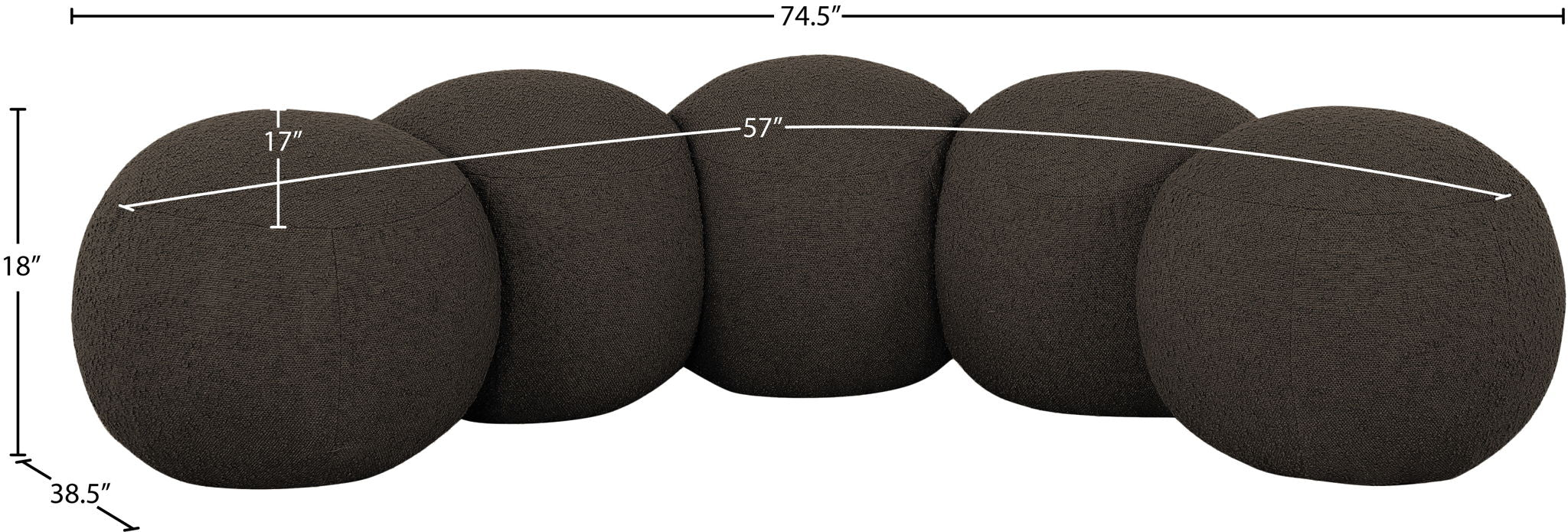 Apollo - Boucle Fabric Bench