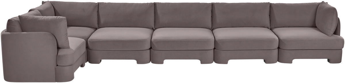 Hammond - Velvet Performance Fabric Upholstered 6 Piece L-Shaped Sectional