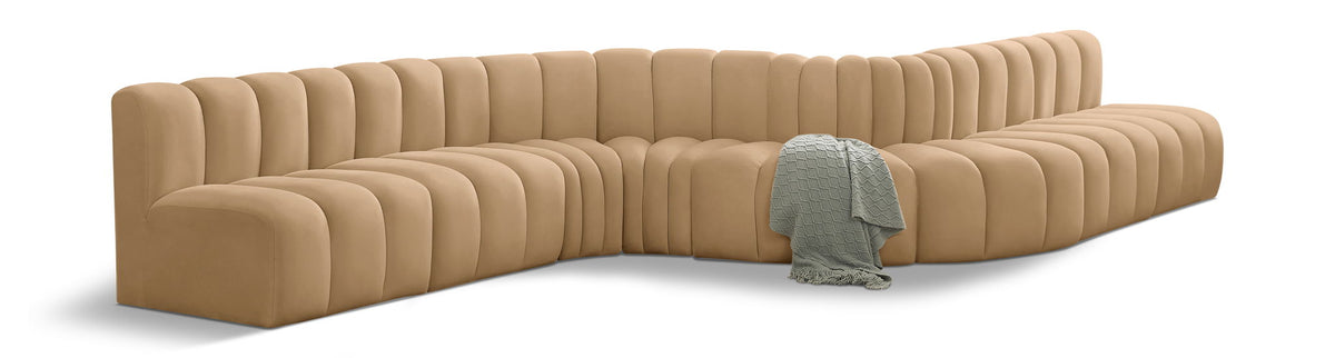 Arc - Velvet 8 Piece Curved Modular Sofa