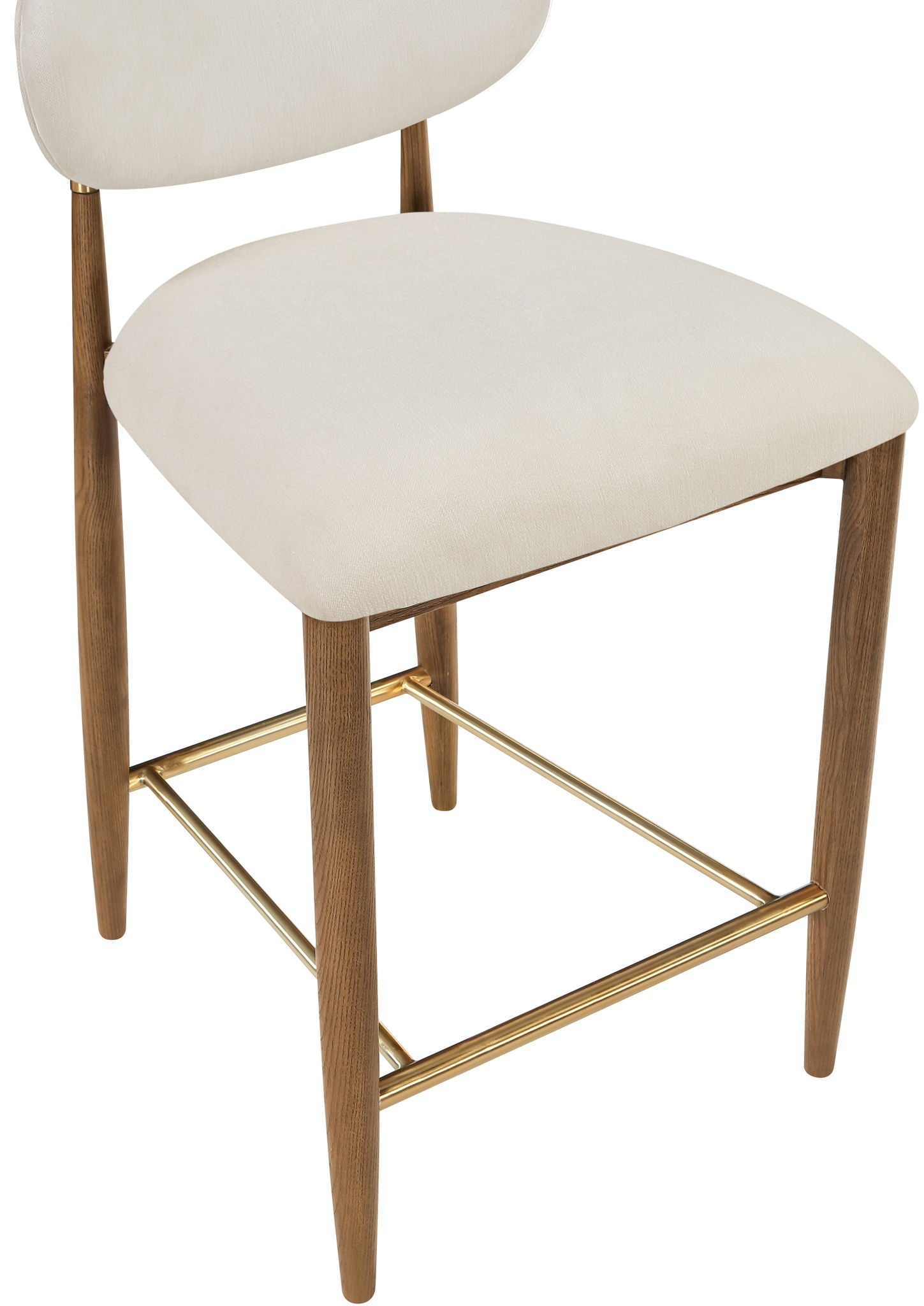 Riccio - Fabric Stool - Walnut Frame