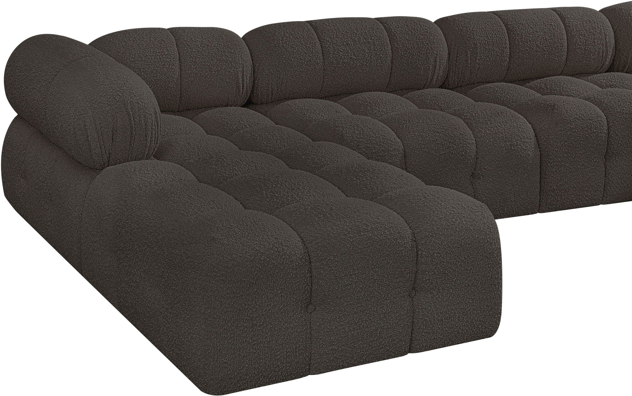 Ames - 7 Piece Boucle Fabric Modular L-Shaped Sectional