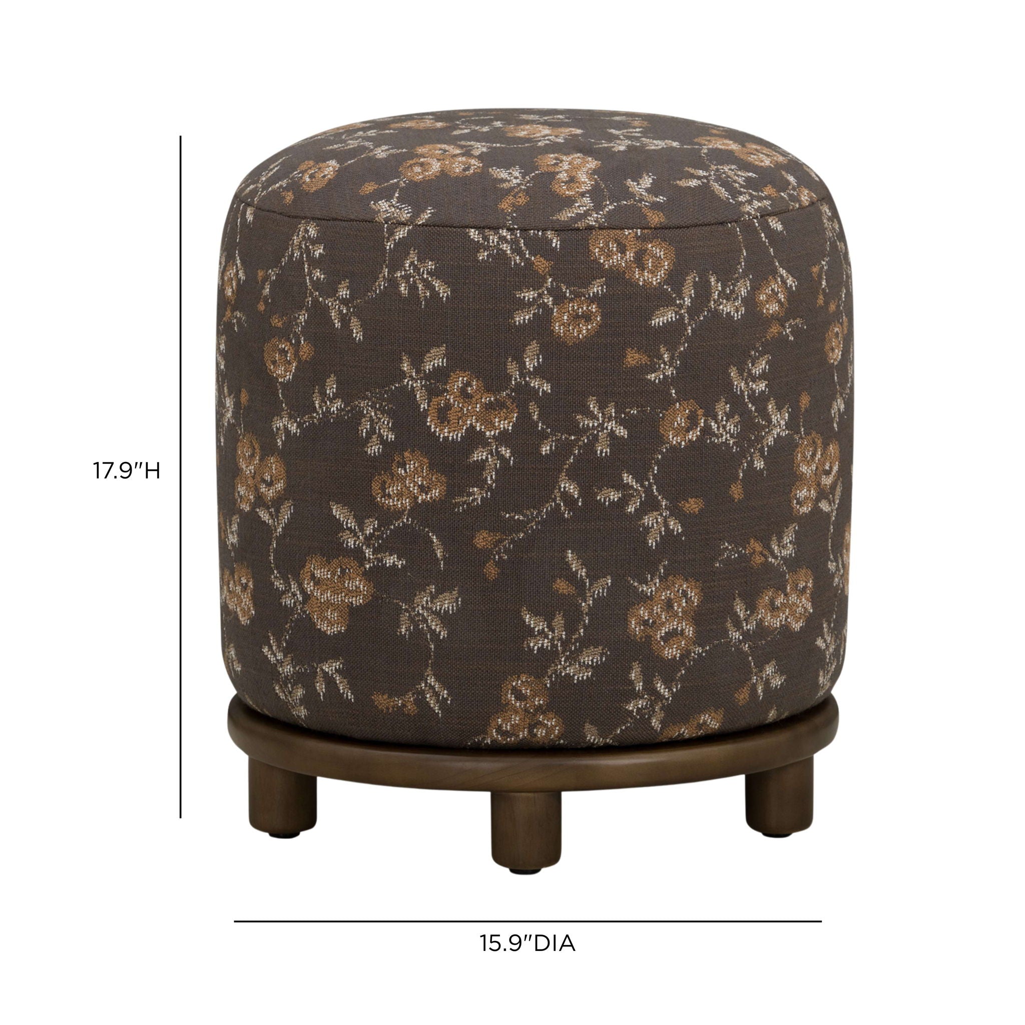 Bisou - Floral Jacquard Ottoman