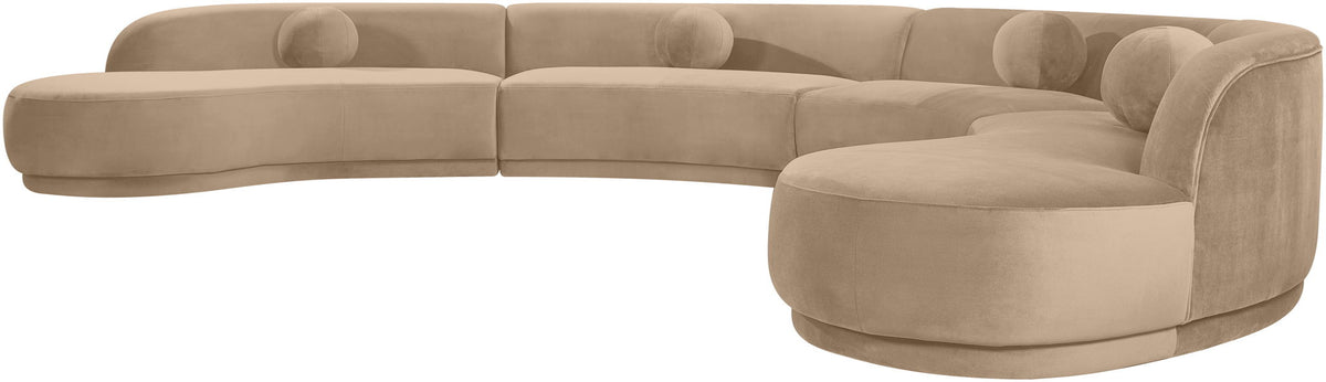 Avra - 189" Velvet Performance Fabric Upholstered Sectional