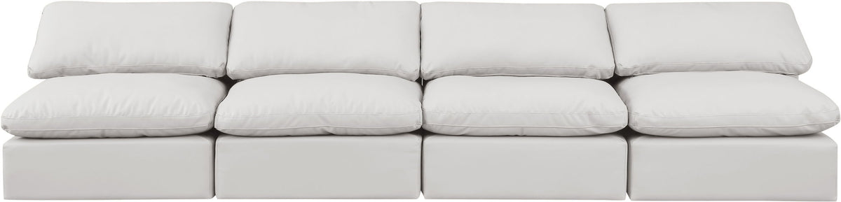 Indulge - Faux Leather 4 Seat Modular Armless Sofa