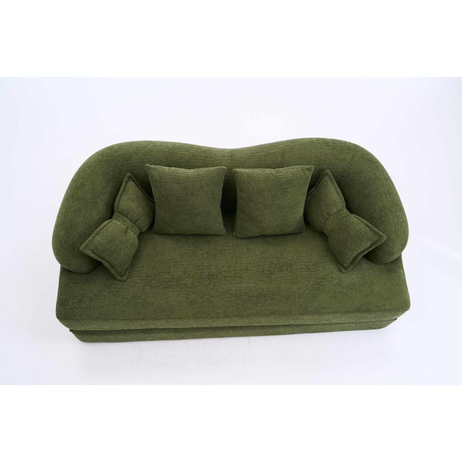 Foldable Sofa Bed, Boneless Couch Convertible Sleeper With 4 Pillows