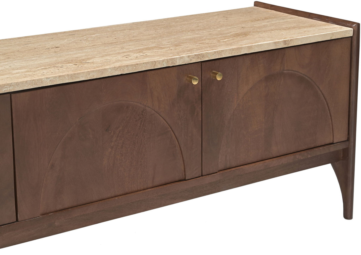 Veya - 71" Genuine Marble And Mango Wood Media Console