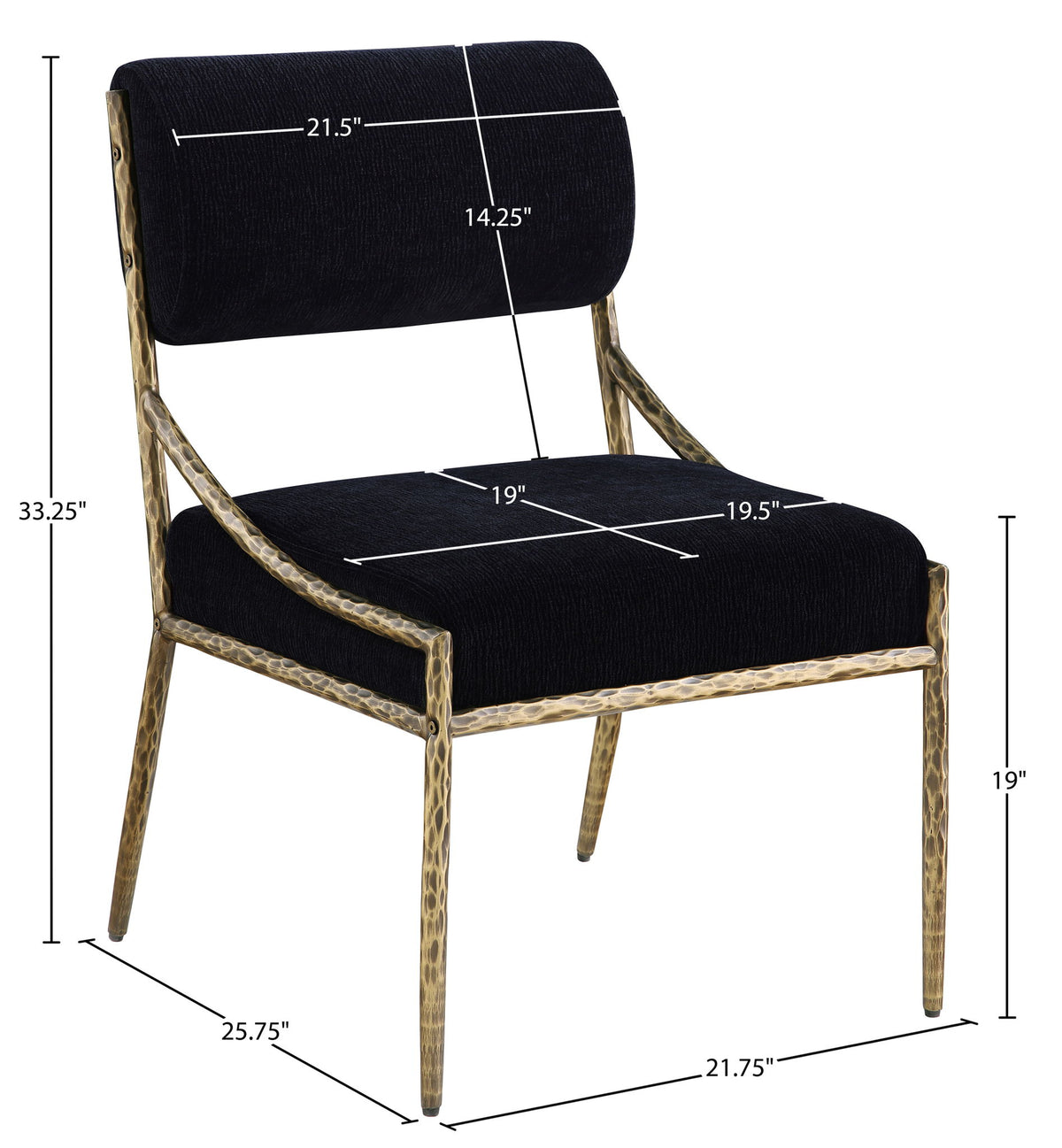 Bastille - Upholstered Dining Side Chair (Set of 2) - Brass Frame