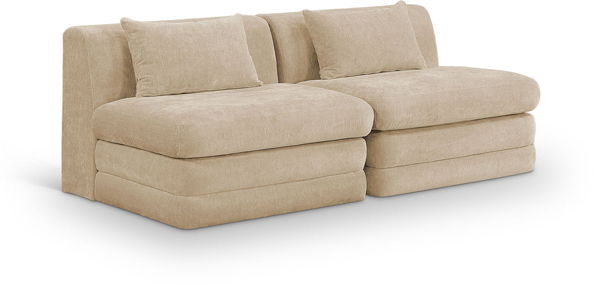 Stellar - 2 Piece 76" Upholstered Modular Armless Loveseat