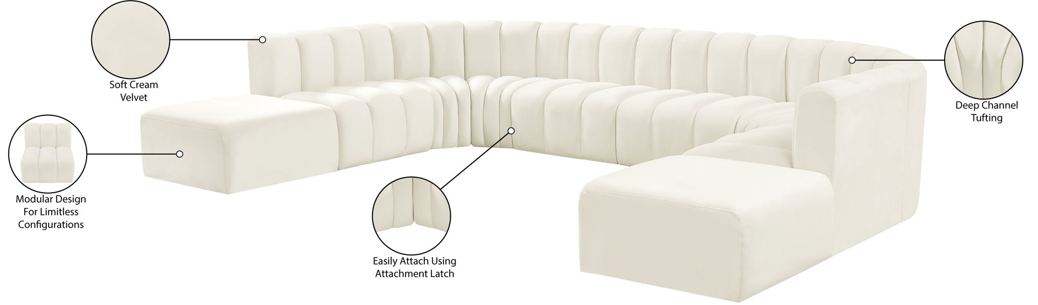 Arc - Velvet Modular Sectional