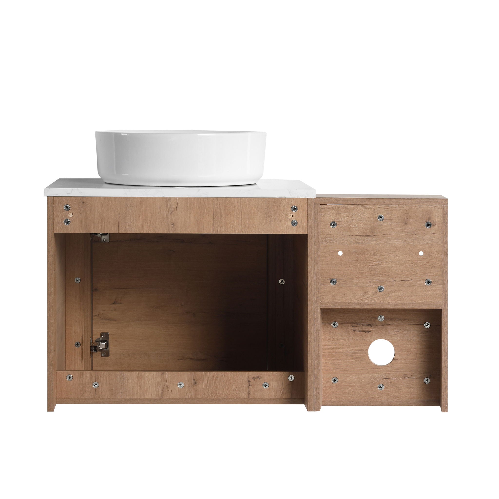 Wall Mounted Bathroom Vanity With Art Sink, 1 Storage Shelf, 2 Soft Close Doors