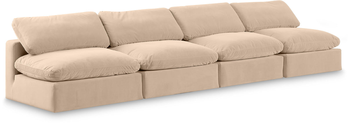 Comfy - Velvet Modular Armless Sofa 4 Seats