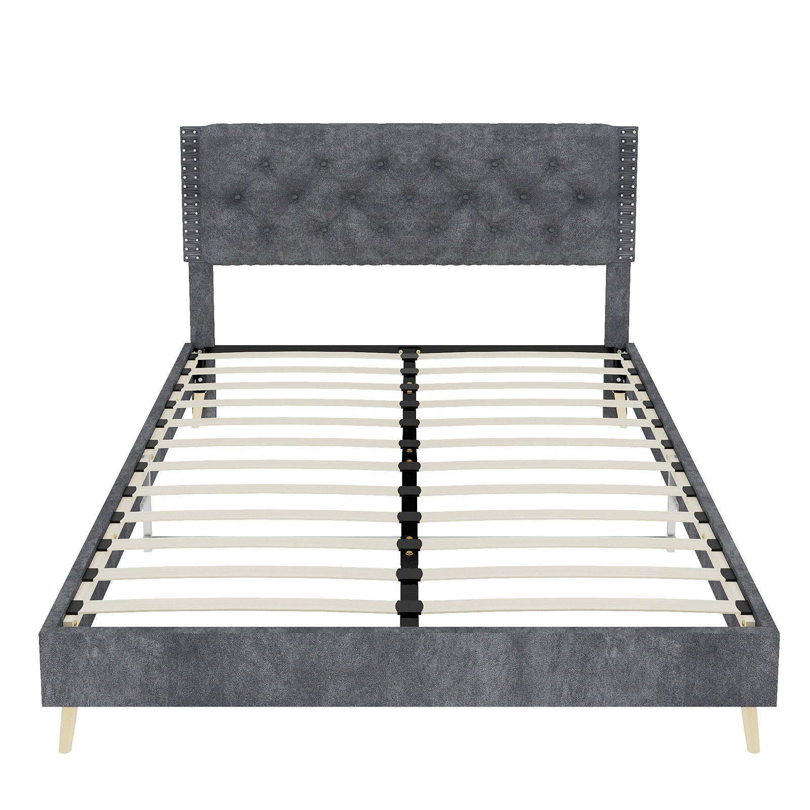 Upholstered Bed With Tufted Headboard