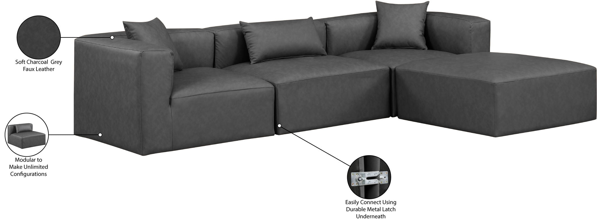 Cube - 4 Piece Modular Sectional With Chaise