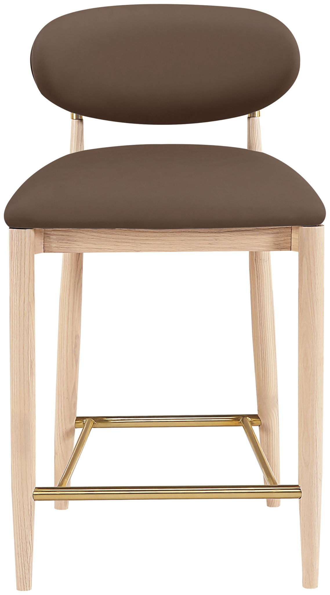 Riccio - Stool - Natural And Gold Frame