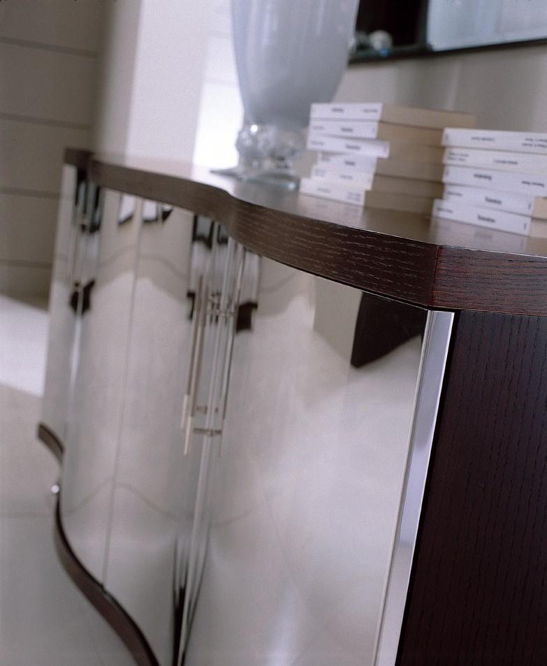 Waves Collection Modern Glass withChrome Stainless Steel Dining Table