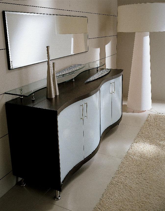 Waves Collection Modern Glass withChrome Stainless Steel Dining Table