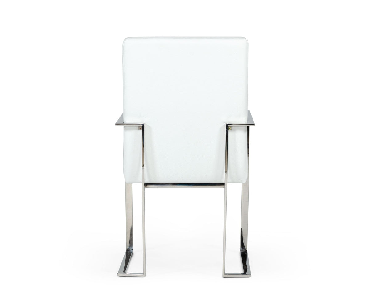 Fowler - Modern White Eco-Leather Dining Armchair