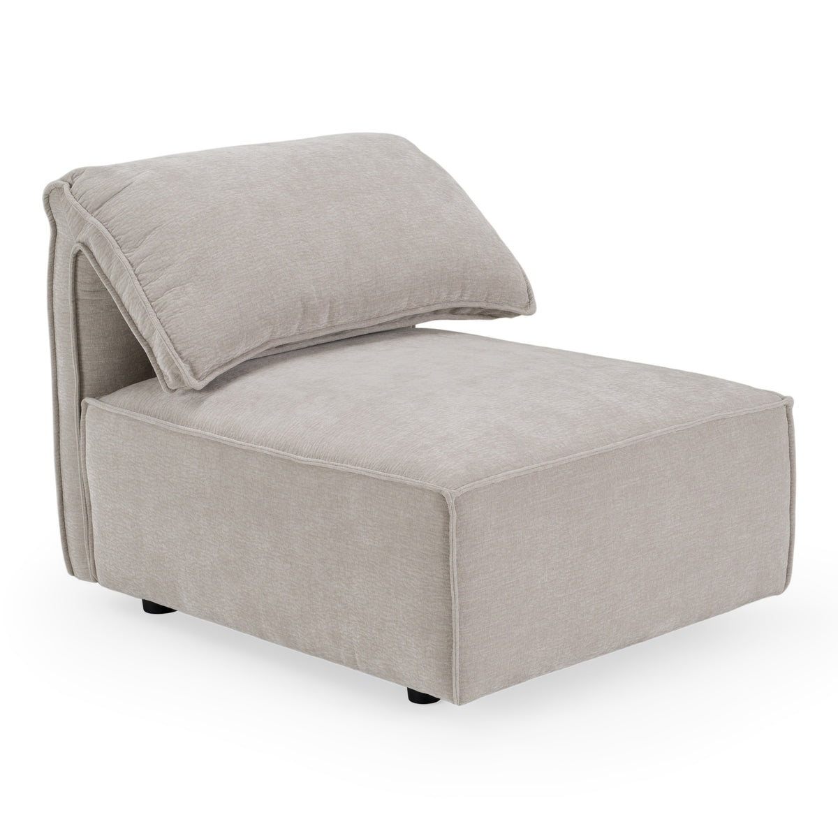 Gene - Modern Light Grey Fabric Modular Armless Sectional Seat - original 1
