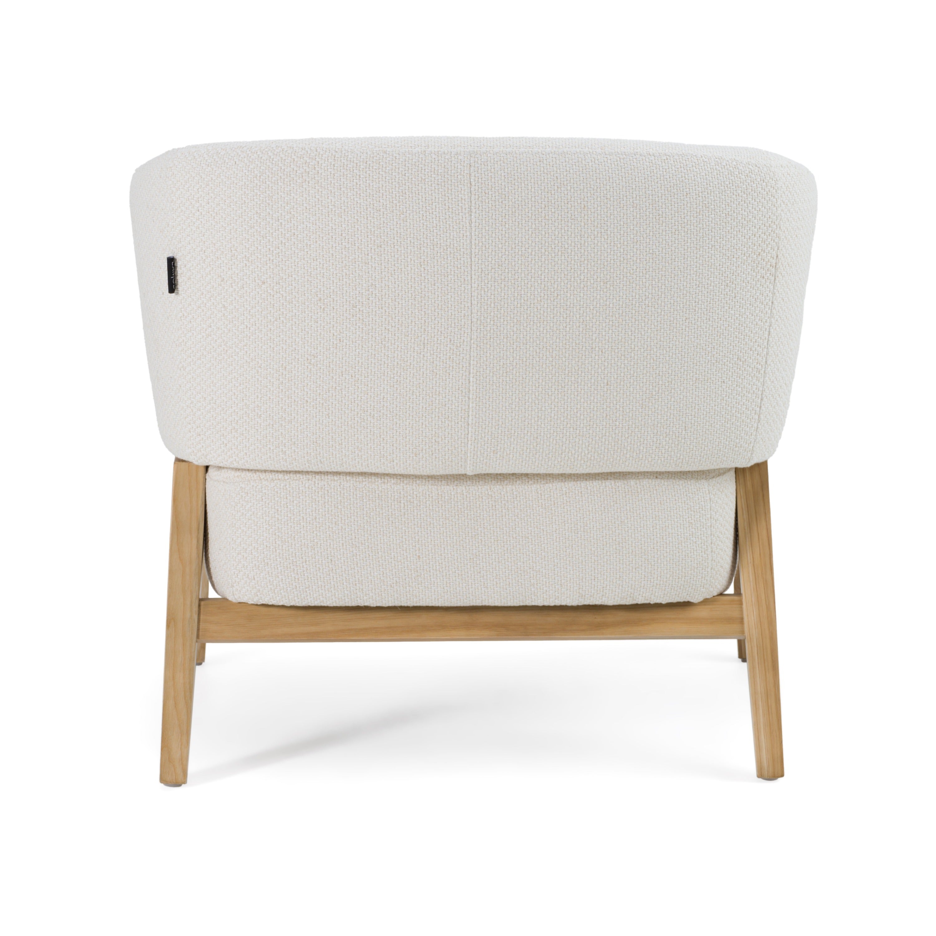 Divani Casa Giselle - Mid-Century Modern Off-White Fabric Accent Chair