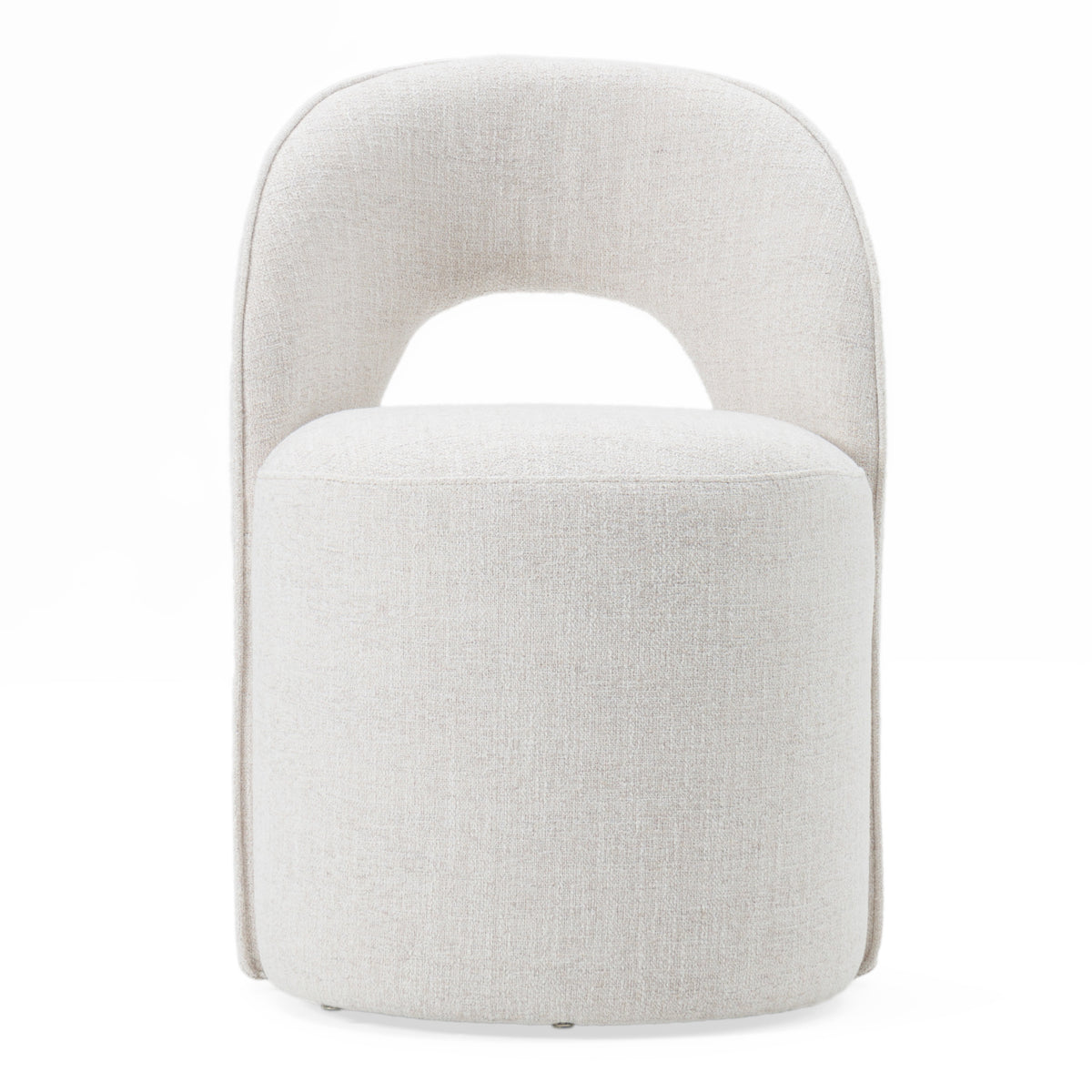 Gordon - Modern Cream Fabric Swivel Dining Chair