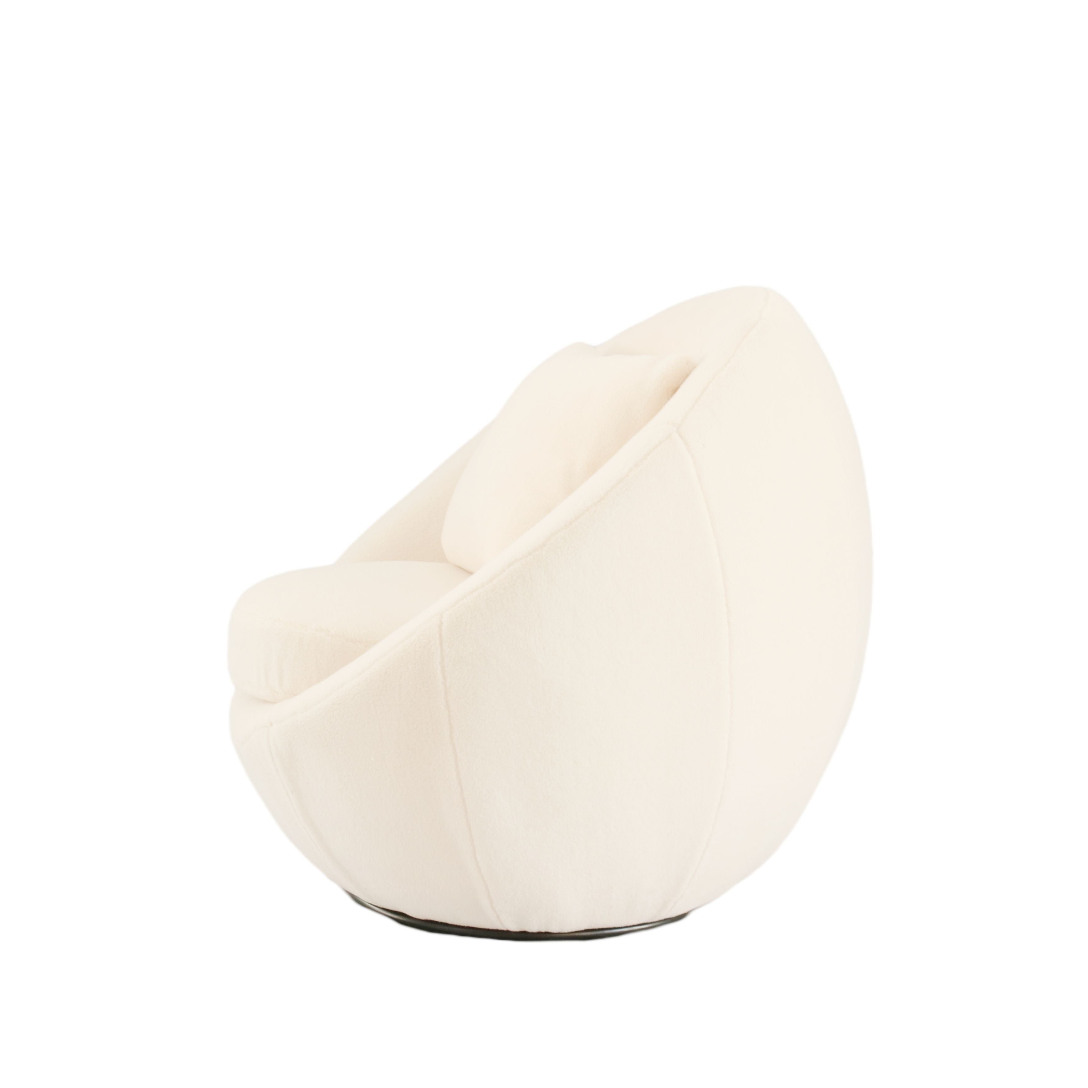 Modrest Gypsum - Modern White Swivel Accent Chair