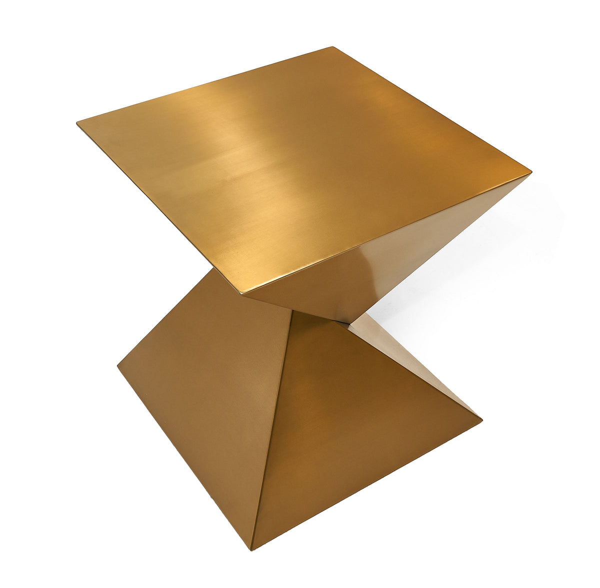 Hadler - Glam Brushed Gold Metallic End Table