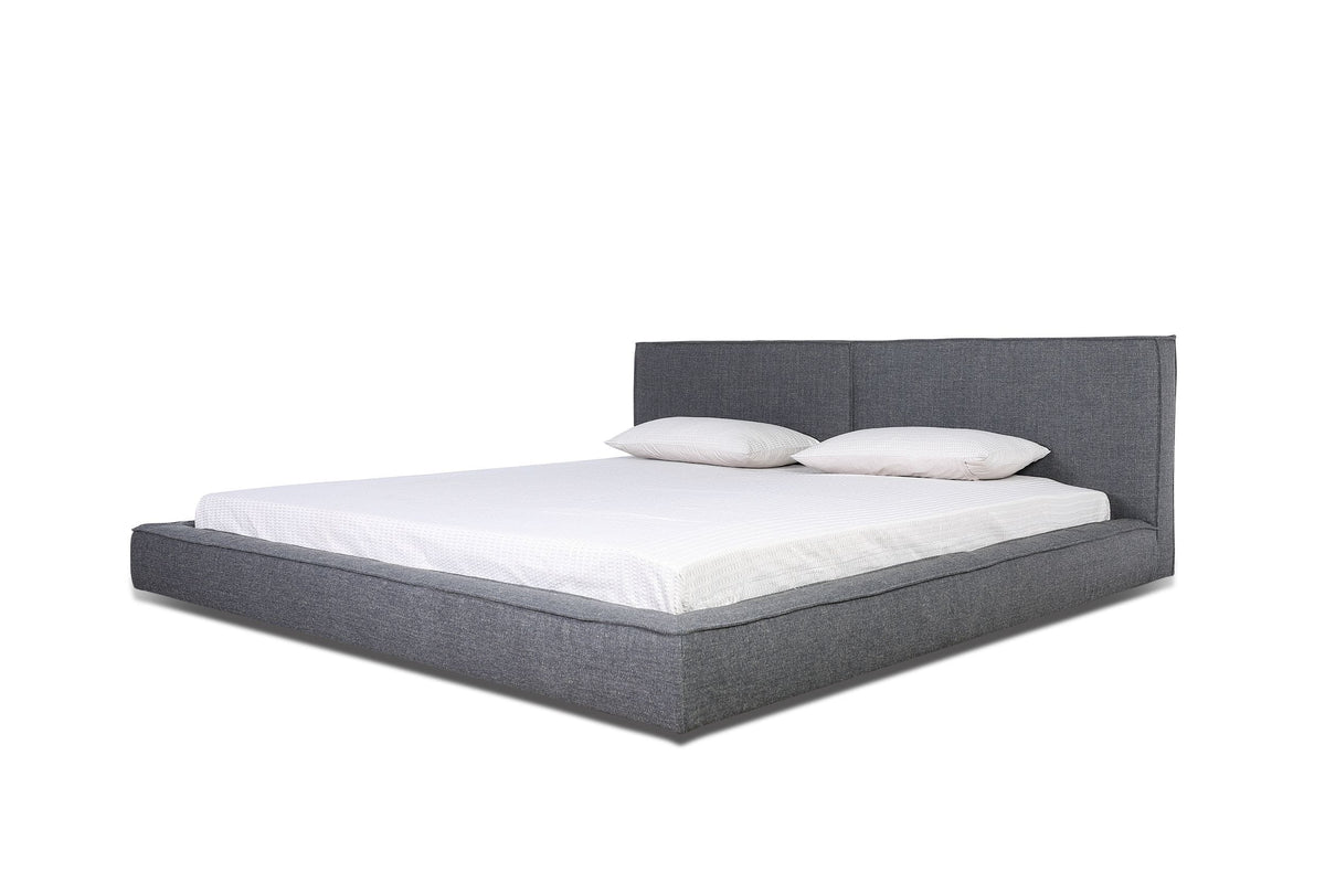 Haven - Queen Modern Grey Fabric Bed