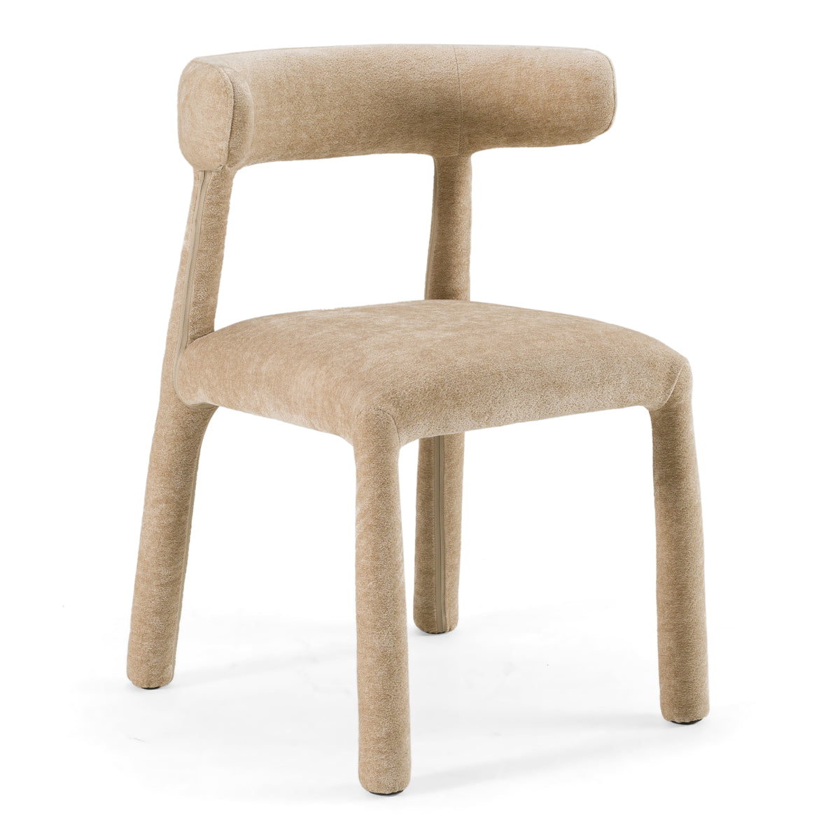 Homan - Modern Beige Velvet Dining Chair - original 1