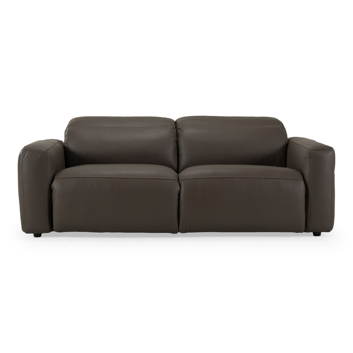 Jessop - Modern Dark Grey Leather Sofa 2 Recliners - original 1