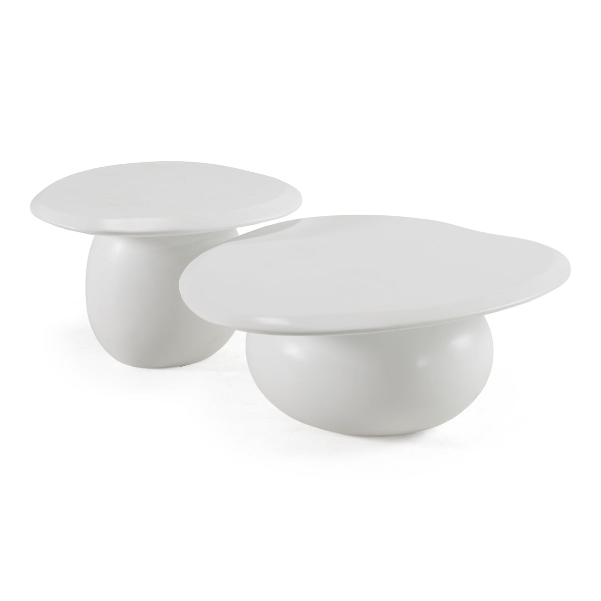 Kalvin - Modern Ivory Concrete Nesting Coffee Table Set - original 1