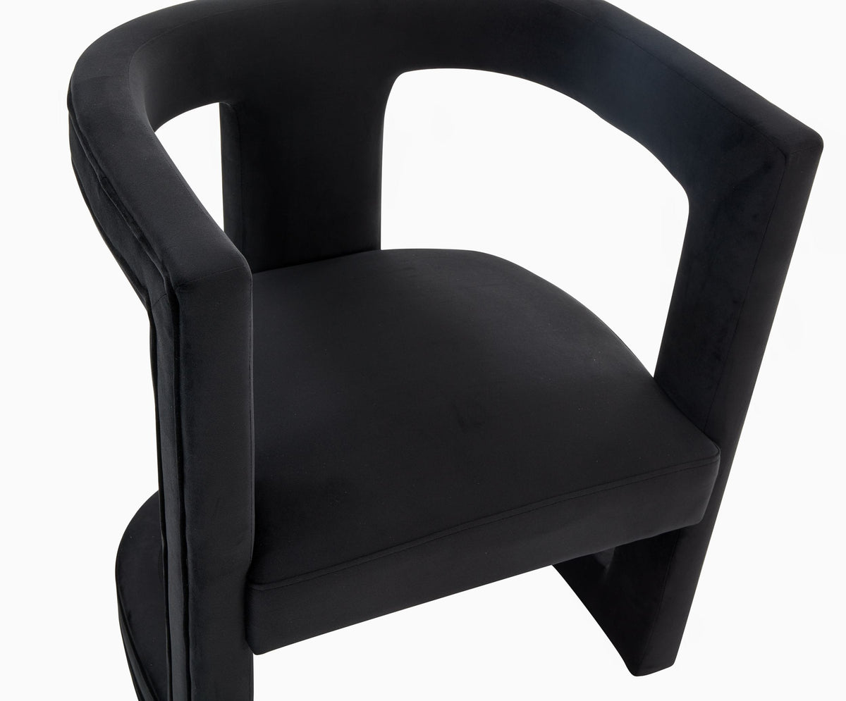 Kendra - Modern Black Fabric Accent Chair