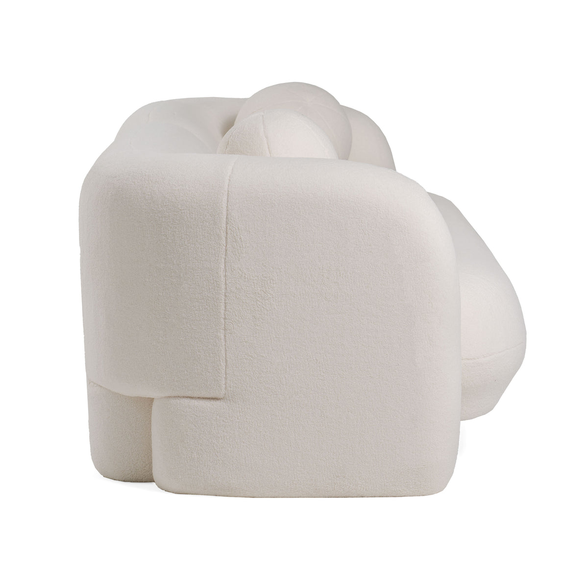 Khan Modern 4-Seater Off White Fabric Sofa