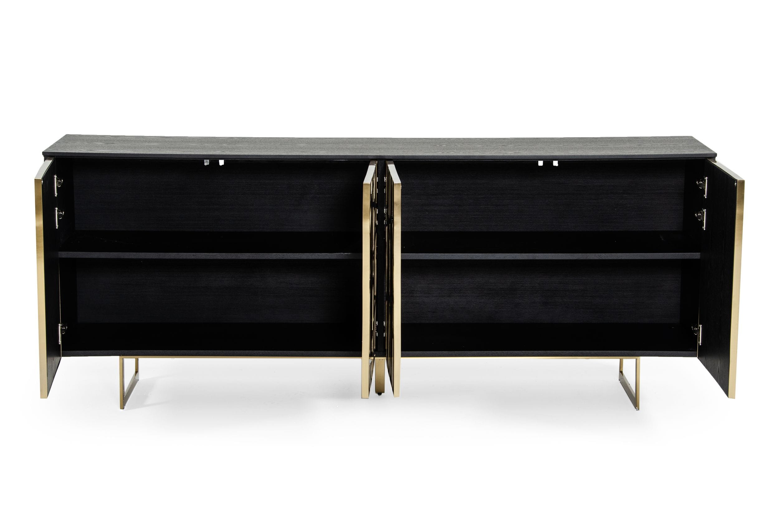 Modrest Kilson - Modern Black Oak & Champagne Gold Buffet