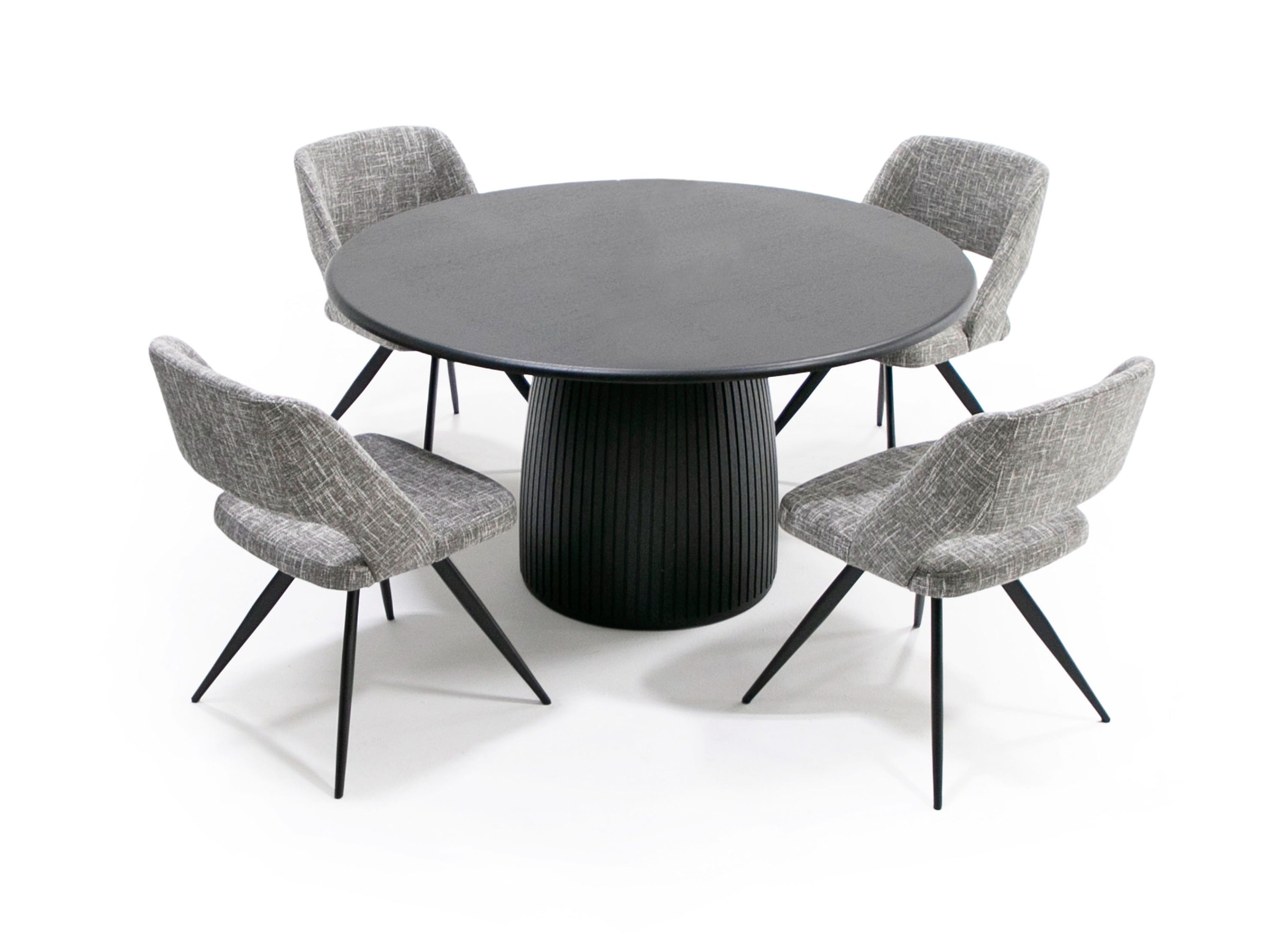 Modrest - Lander Modern Mid Century Black Oak Round Dining Table