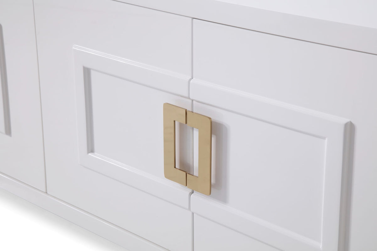 Leah - Contemporary White High Gloss & Champagne Gold Buffet