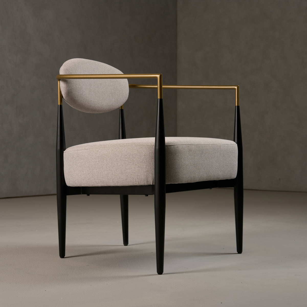 Liberty - Modern Beige Fabric + Black & Gold Accent Chair
