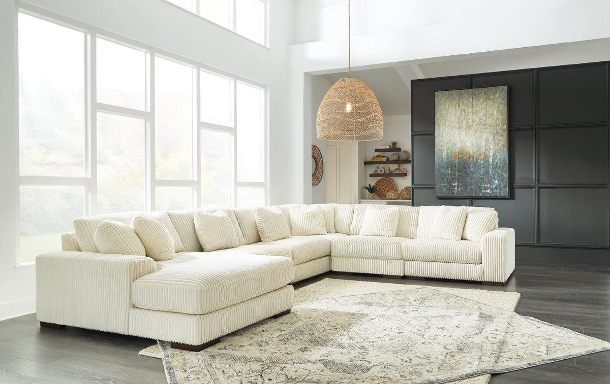 211 6-Piece Beige Sectional with Chaise