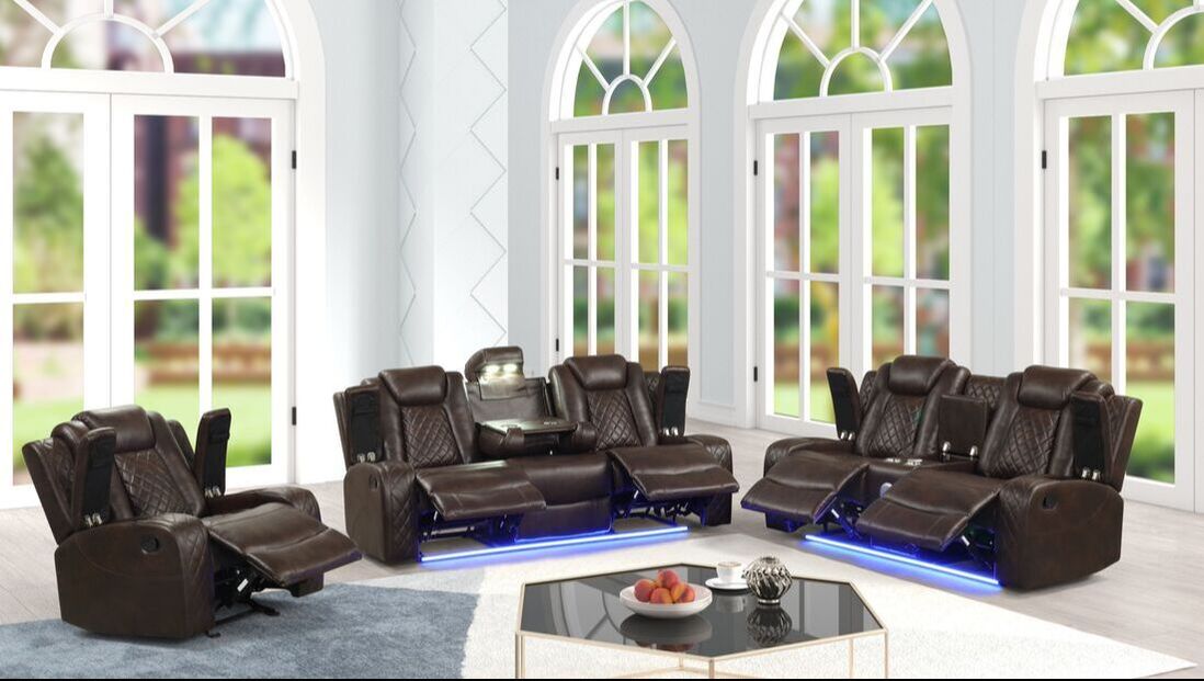 Luz 3PC Reclining Set โ FREE TV or Area Rug!