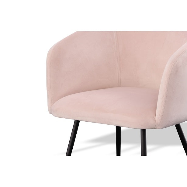 Modrest Luzerne - Modern Pink Velvet Dining Chair