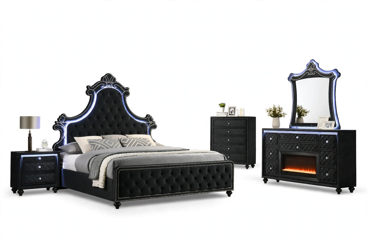 Celine Black Bedroom Set
